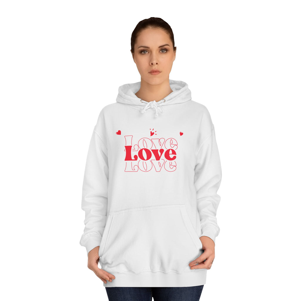 Love Hoodie — Minimal Red Heart Graphic Pullover for Valentine’s Day