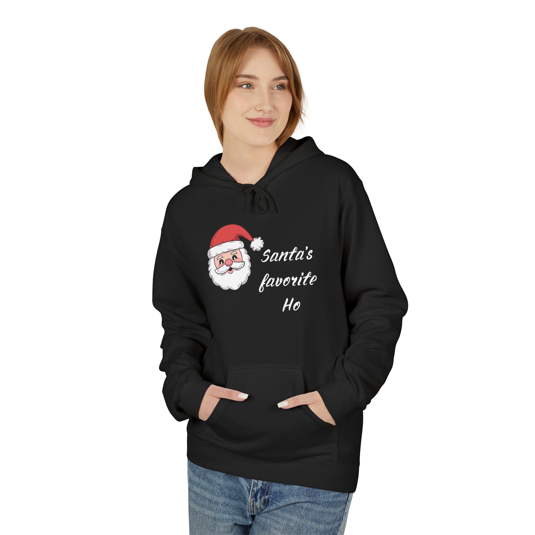 Santa face "Santa's favorite Ho" Hoodie | Christmas Santa Graphic