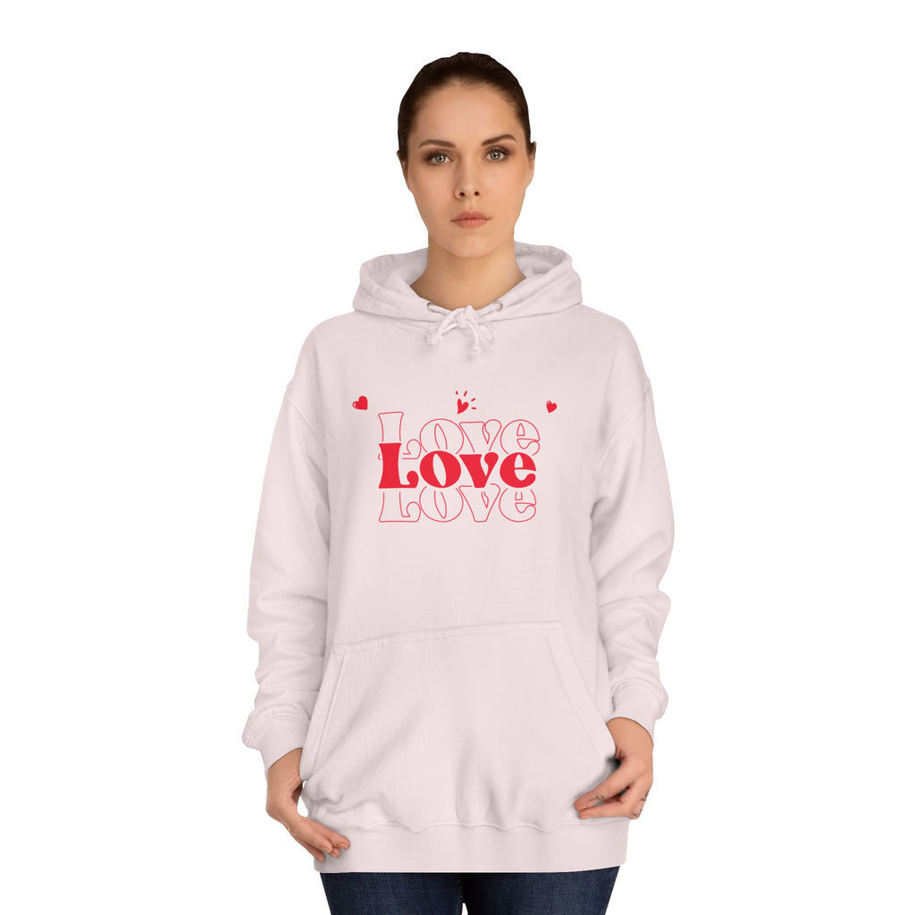 Love Hoodie — Minimal Red Heart Graphic Pullover for Valentine’s Day