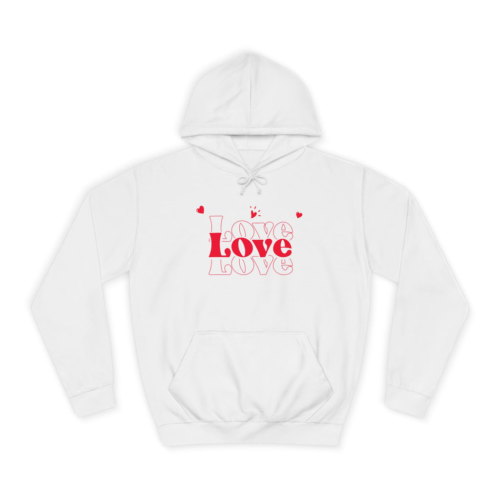 Love Hoodie — Minimal Red Heart Graphic Pullover for Valentine’s Day