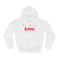 Love Hoodie — Minimal Red Heart Graphic Pullover for Valentine’s Day