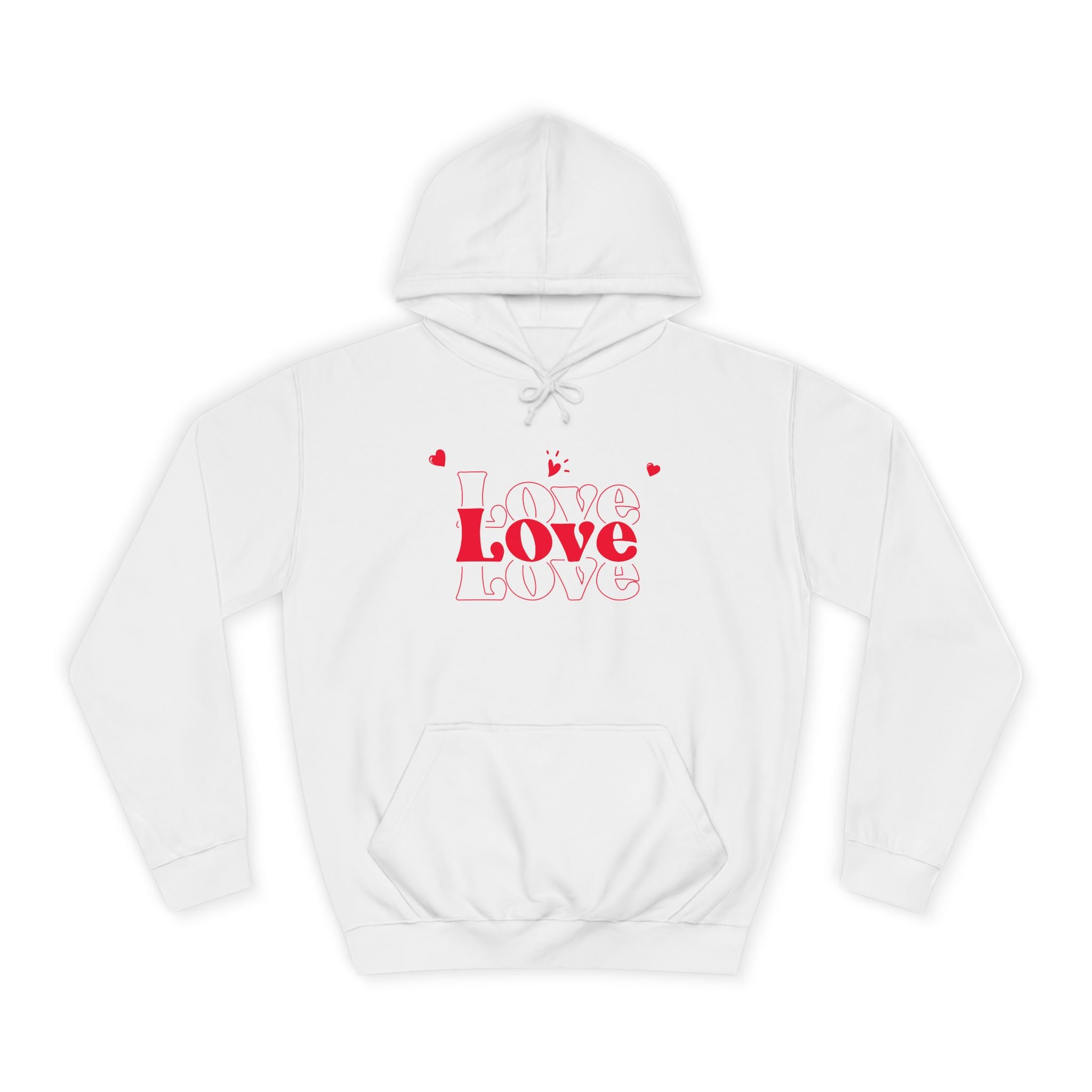 Love Hoodie — Minimal Red Heart Graphic Pullover for Valentine’s Day