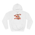 Retro Mushroom Hoodie — Floral Butterflies Campus Sweatshirt