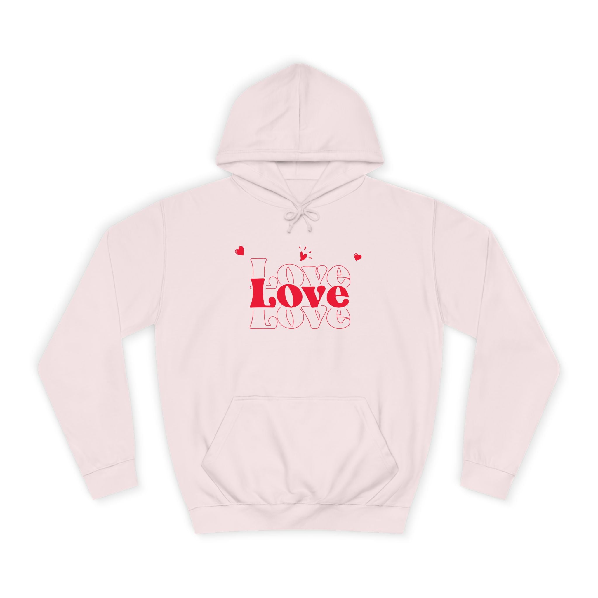 Love Hoodie — Minimal Red Heart Graphic Pullover for Valentine’s Day