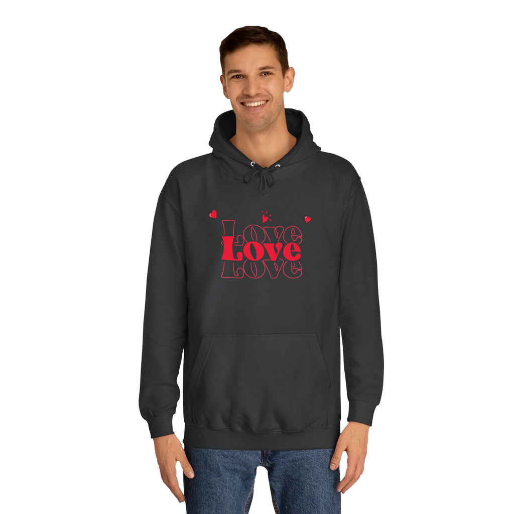 Love Hoodie — Minimal Red Heart Graphic Pullover for Valentine’s Day
