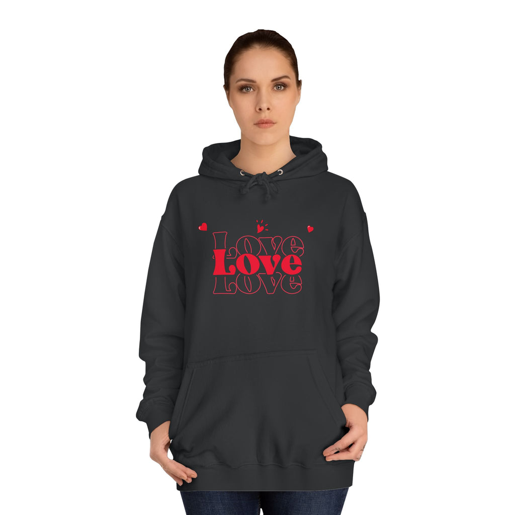 Love Hoodie — Minimal Red Heart Graphic Pullover for Valentine’s Day