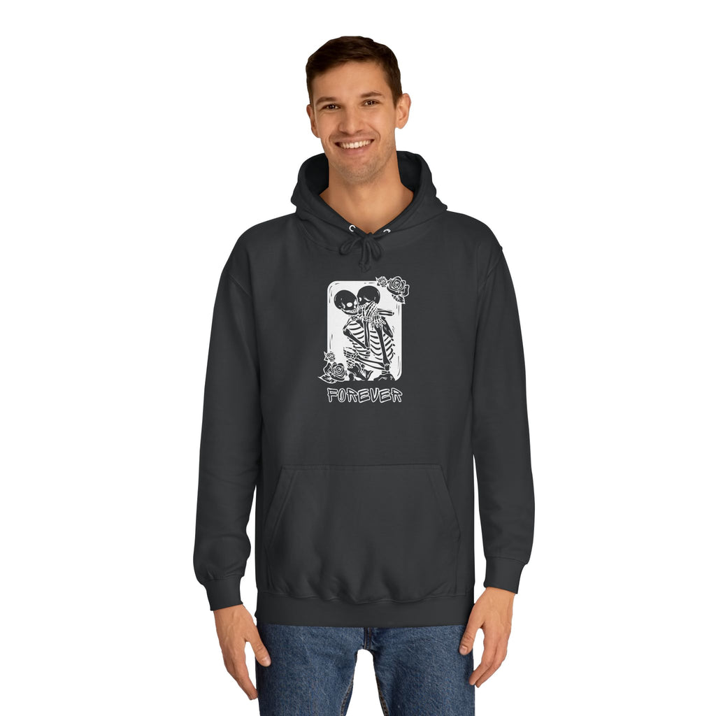 Skeletons in Love Hoodie — Romantic Skull Couple College Hoodie