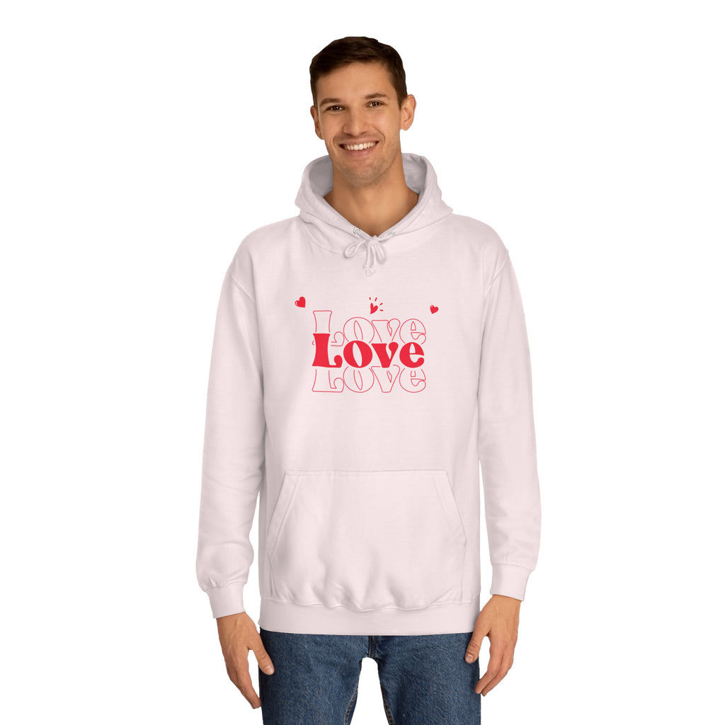 Love Hoodie — Minimal Red Heart Graphic Pullover for Valentine’s Day