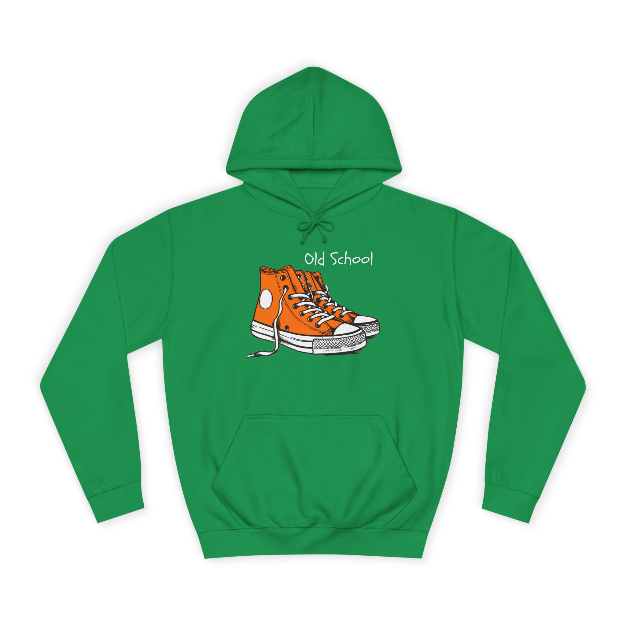 Old School Orange Sneakers Hoodie — Retro Converse-Style Graphic Sweatshirt