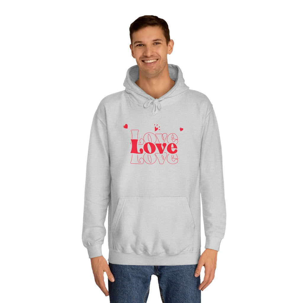 Love Hoodie — Minimal Red Heart Graphic Pullover for Valentine’s Day