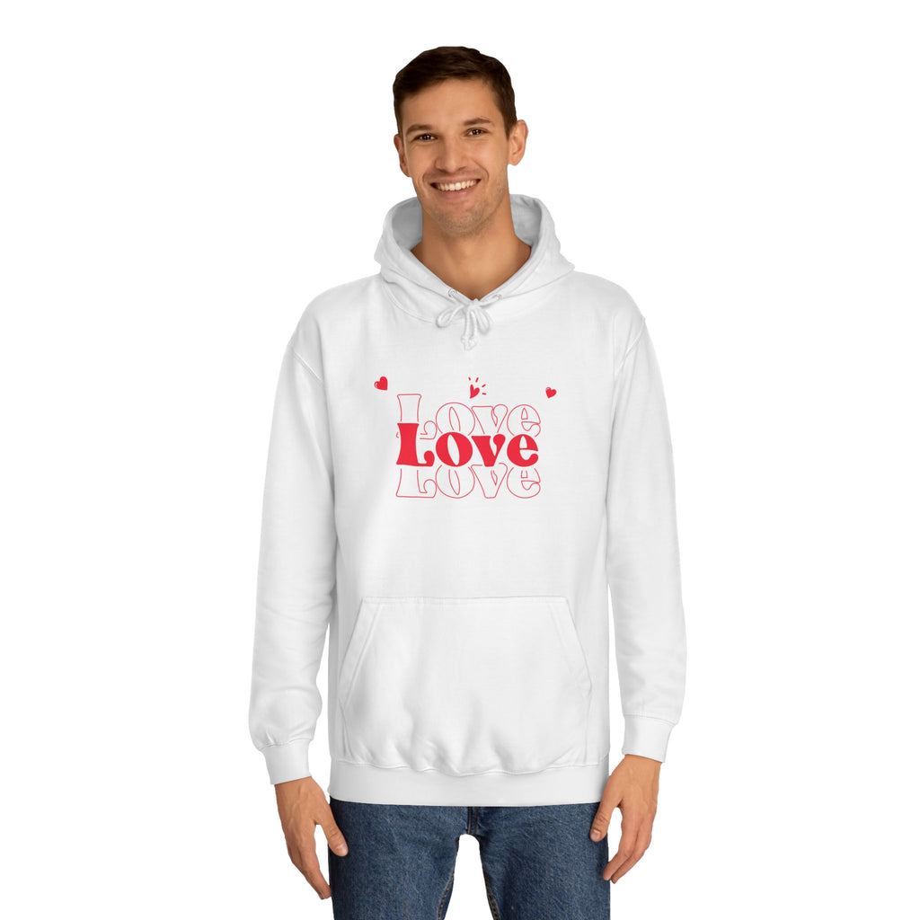 Love Hoodie — Minimal Red Heart Graphic Pullover for Valentine’s Day