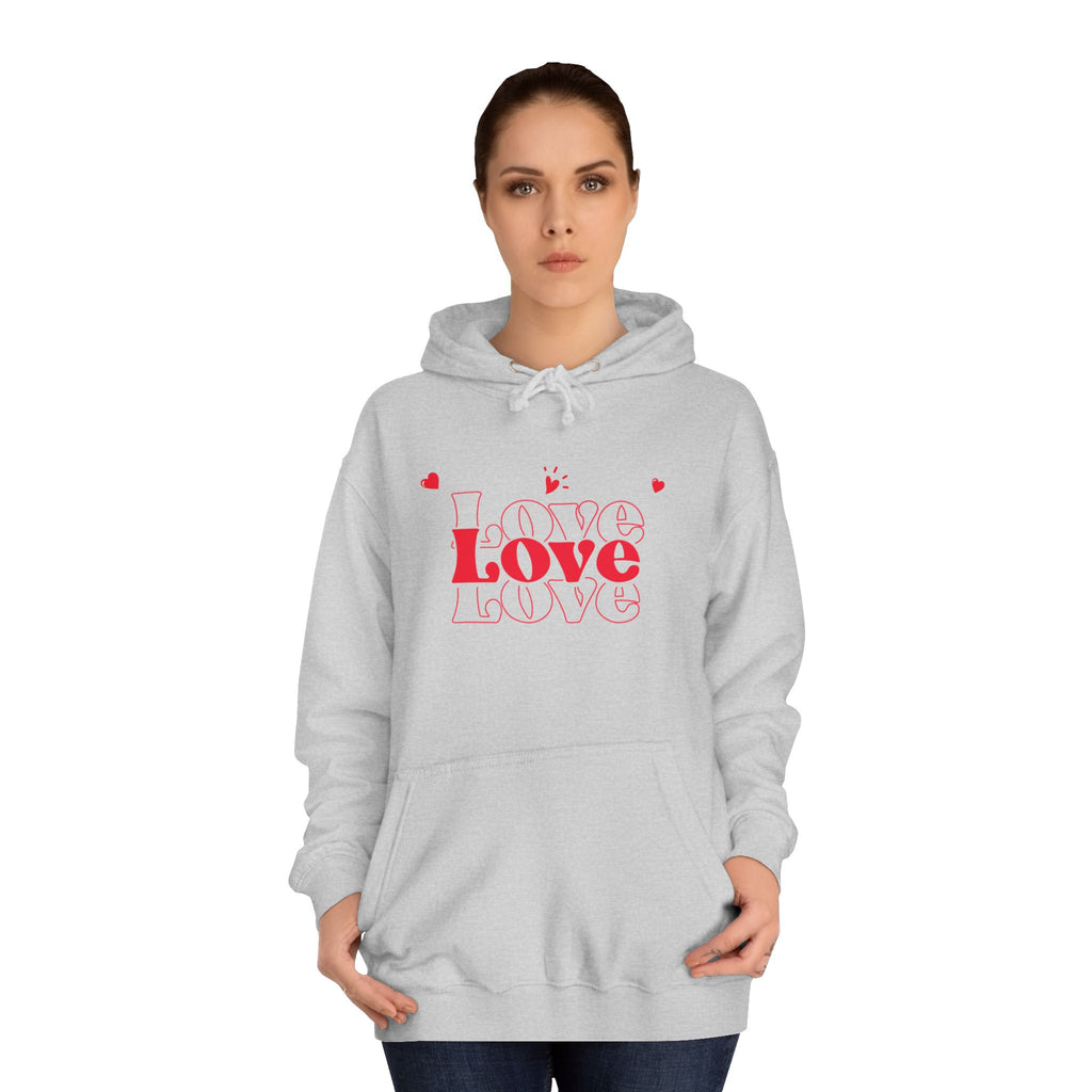 Love Hoodie — Minimal Red Heart Graphic Pullover for Valentine’s Day