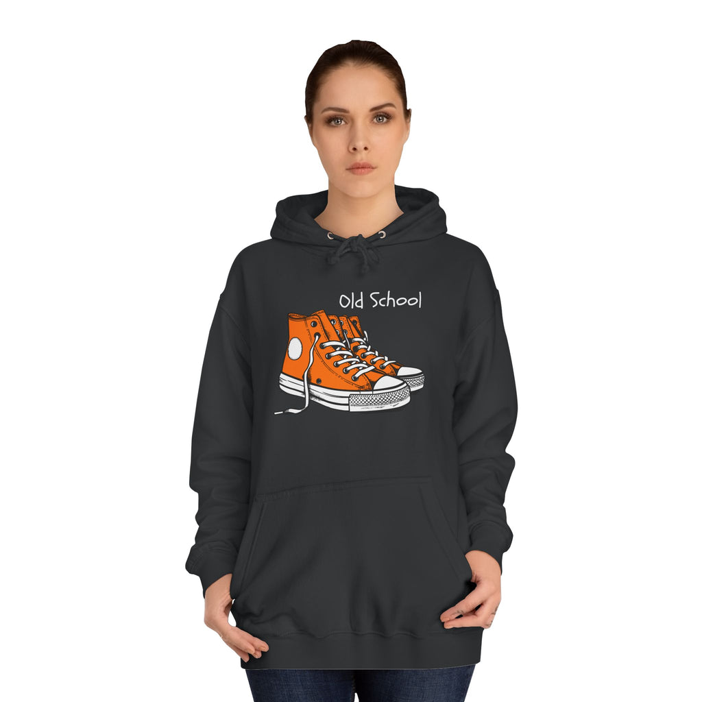 Old School Orange Sneakers Hoodie — Retro Converse-Style Graphic Sweatshirt