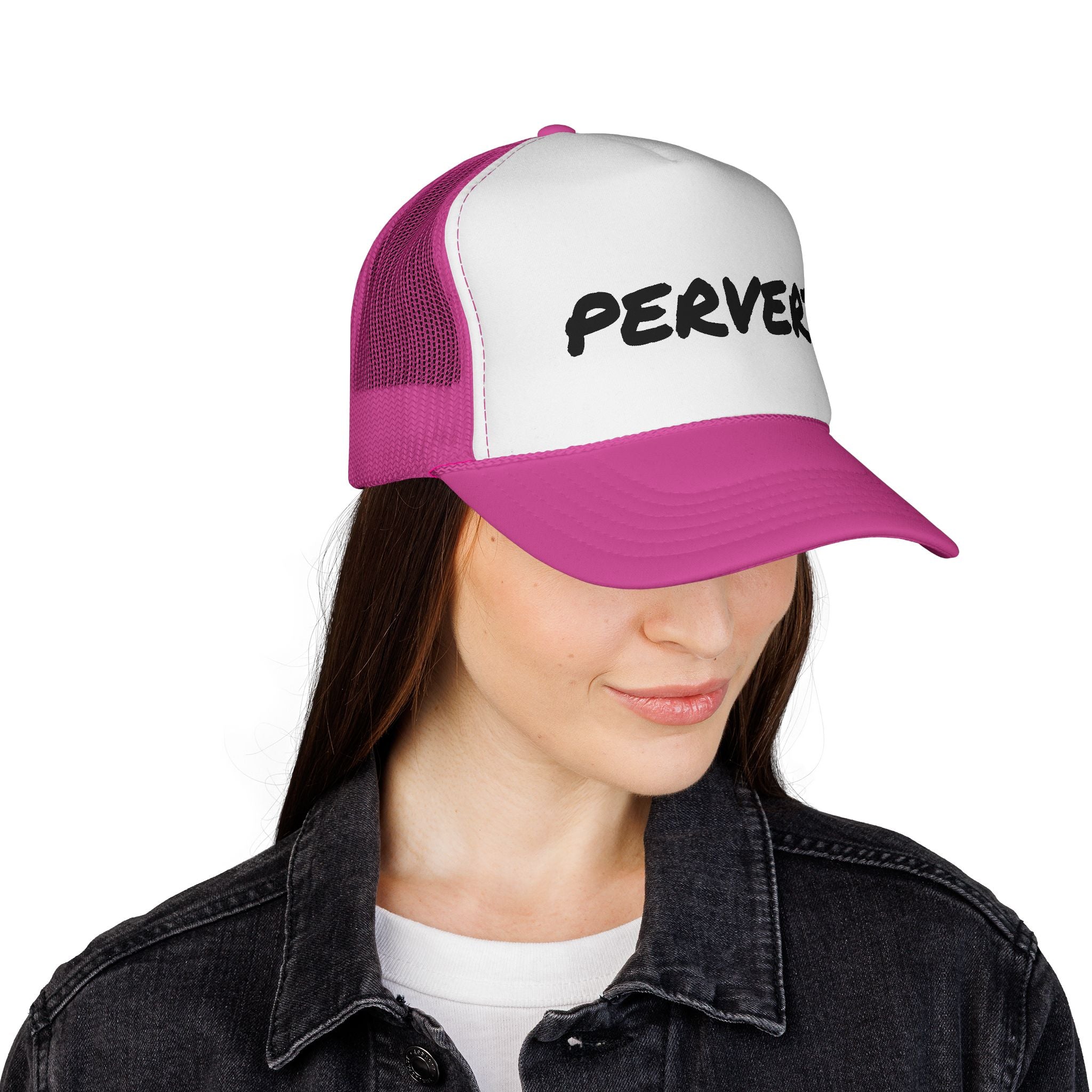 Pervert Funny Trucker Cap — Novelty Embroidered Trucker Hat