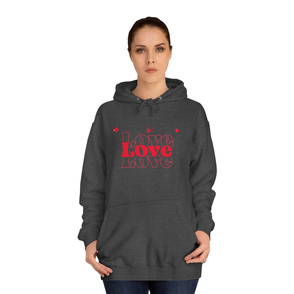 Love Hoodie — Minimal Red Heart Graphic Pullover for Valentine’s Day
