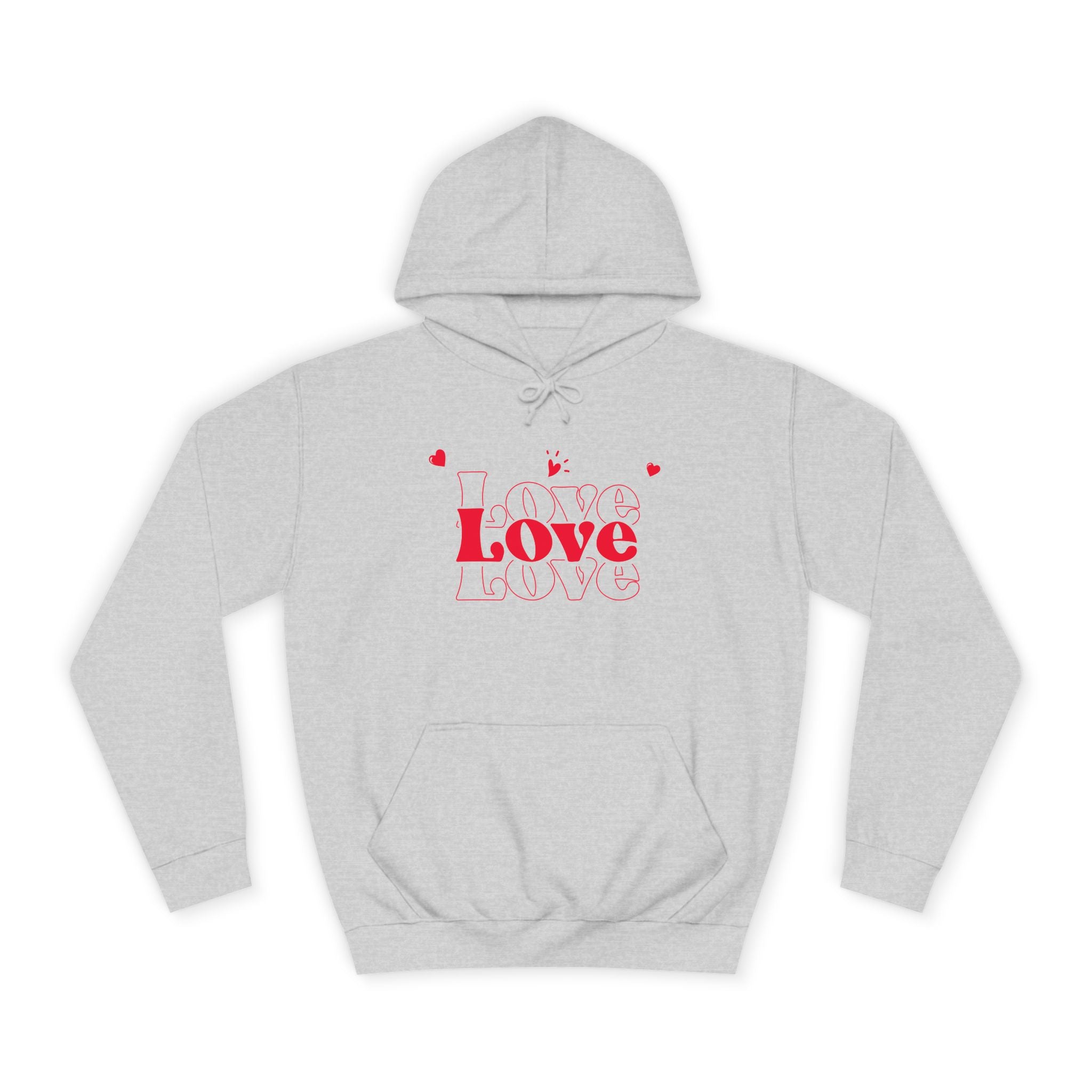 Love Hoodie — Minimal Red Heart Graphic Pullover for Valentine’s Day