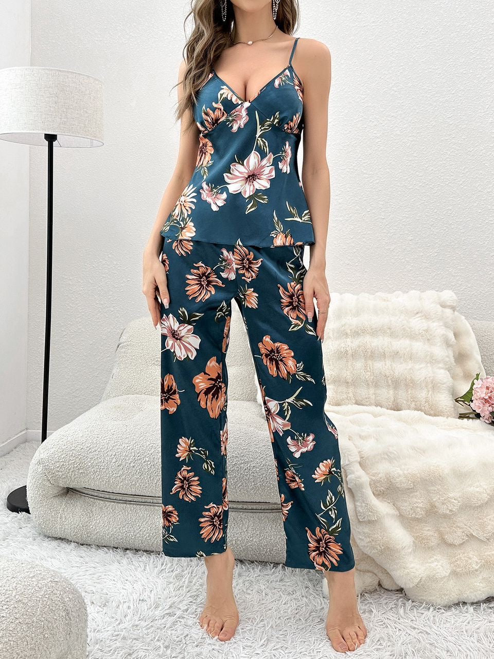 The Floral Satin Set